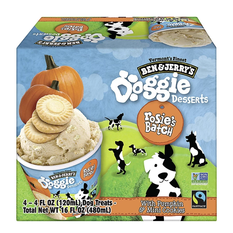 PetSmart Ben & Jerry's Rosie's Batch Pumpkin Mini Cookies Frozen Dog Treats for Adult Dogs
