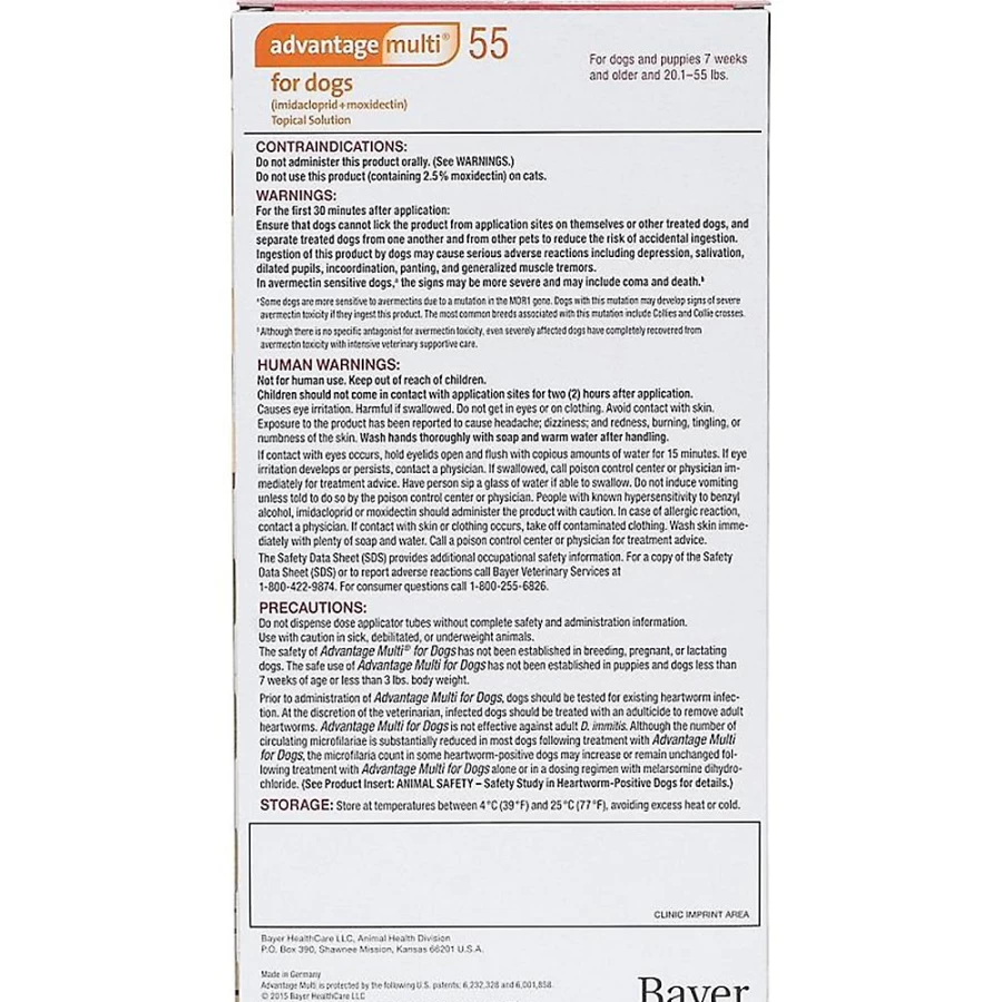 "PetSmart Advantage Multi Topical Solution for Dogs 20.1-55 lbs – Flea, Tick & Heartworm Prevention"