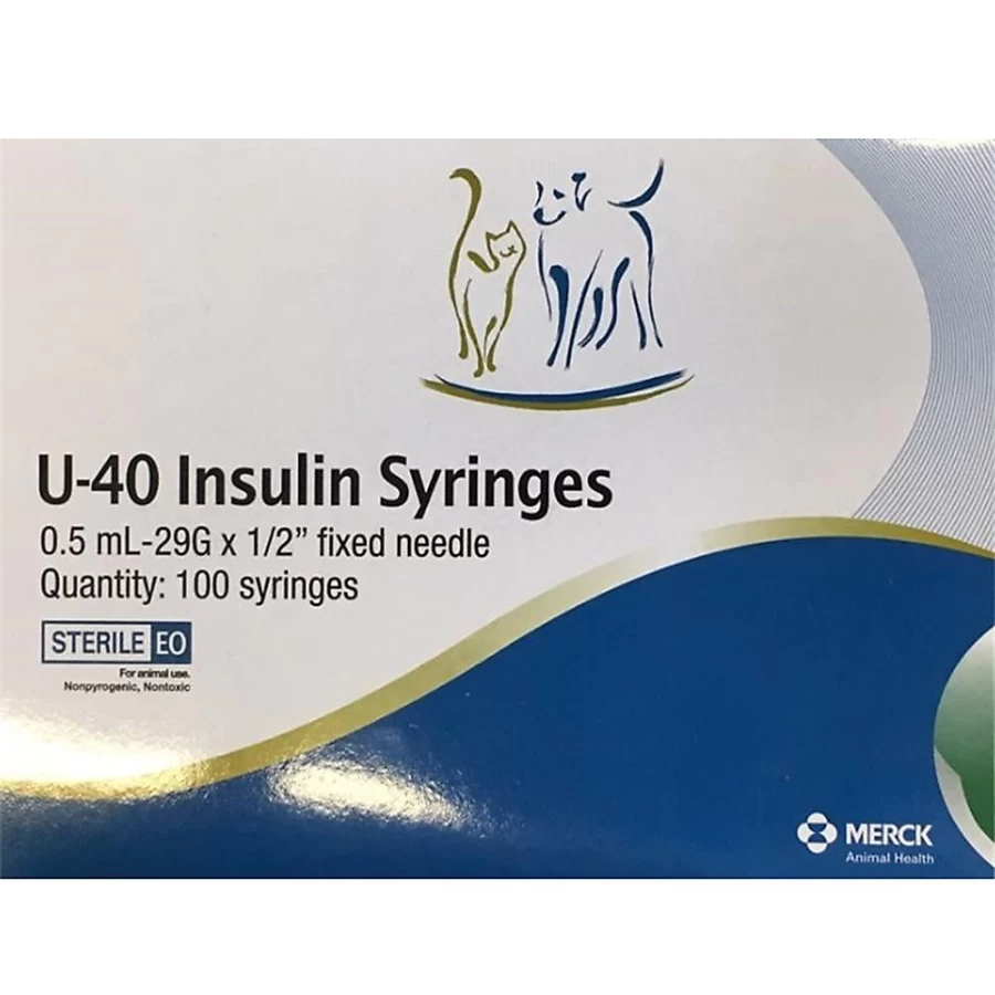PetSmart U-40 Insulin Syringes 29G 1/2 Inch 0.5cc Box of 100 Sterile Diabetic Needles for Pets