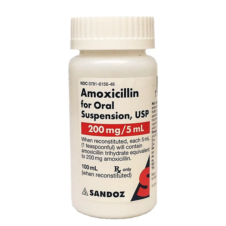 PetSmart Amoxicillin Oral Suspension 200mg/5ml (100ml) - Antibiotic Liquid for Dogs & Cats
