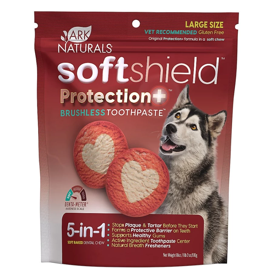 PetSmart Ark Naturals Brushless Dental Chews for Dogs - Large Size, Softshield Protection Plus Toothpaste Alternative