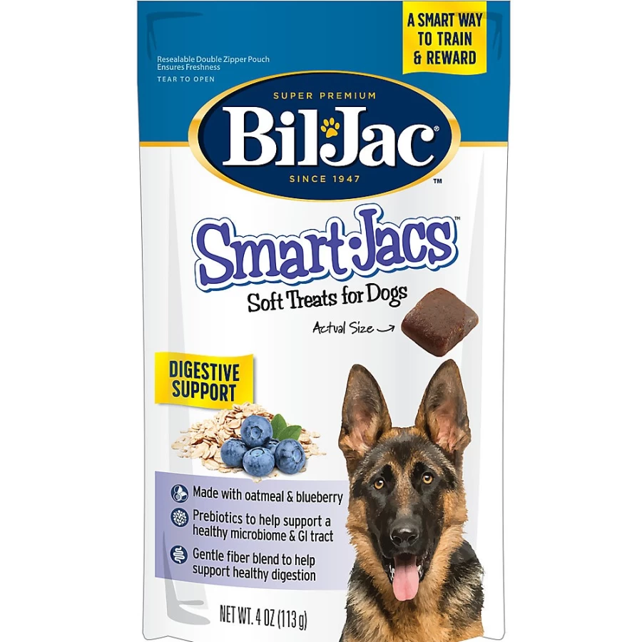 Bil-Jac Smart-Jacs Soft Dog Treats with Oatmeal & Blueberry for Digestive Support - PetSmart Training Rewards