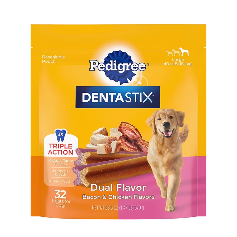 PetSmart Pedigree Dentastix Large Breed Dog Dental Treats - Bacon & Chicken Flavor for Adult Dogs