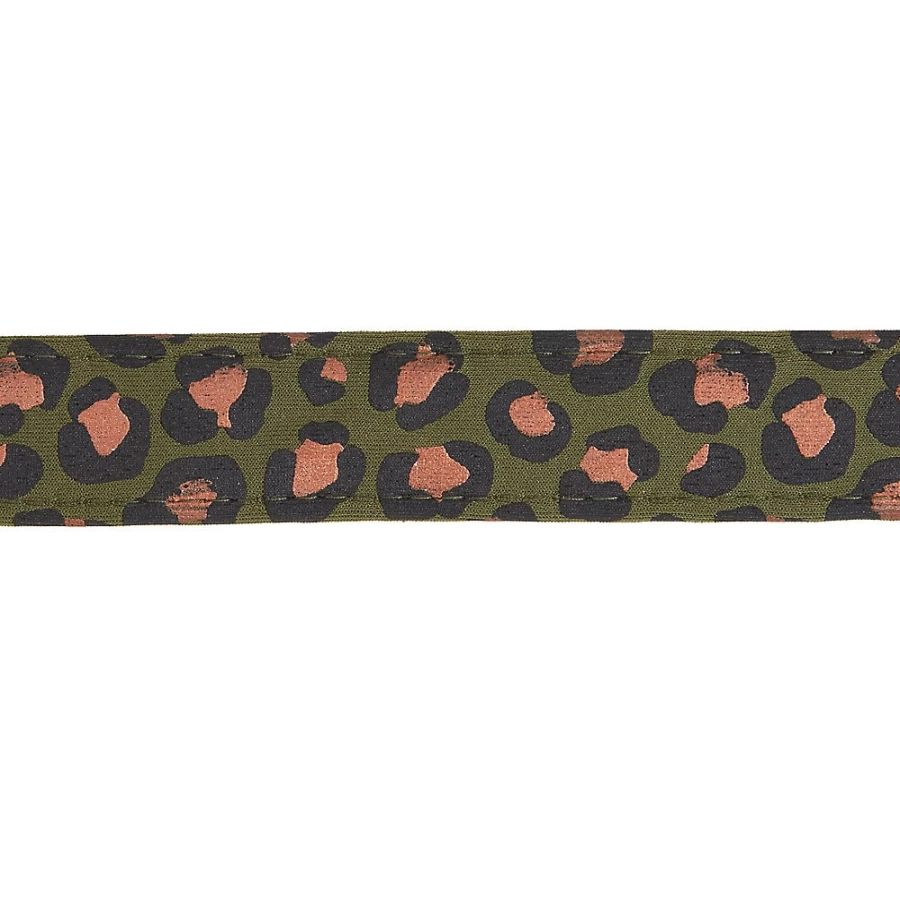 PetSmart Top Paw 4-Foot Green Cheetah Print Neoprene Dog Leash - 1-Inch Wide Comfortable Pet Lead