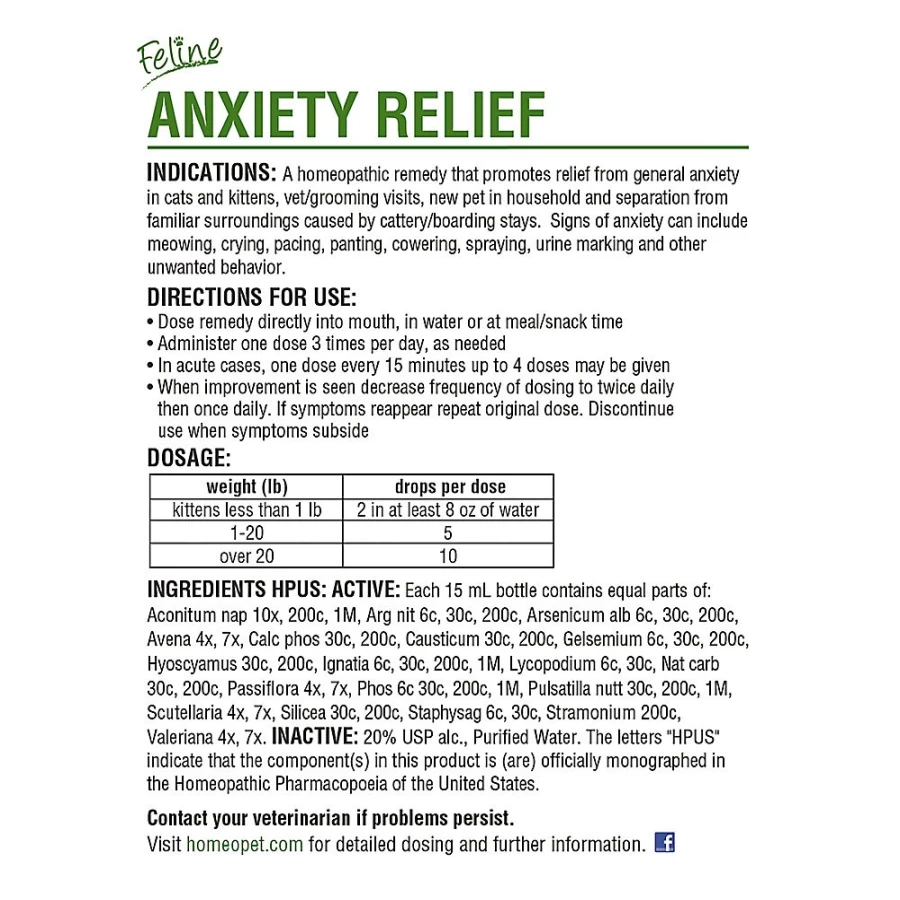 "PetSmart HomeoPet Feline Anxiety Relief - Natural Stress Relief for Cats"