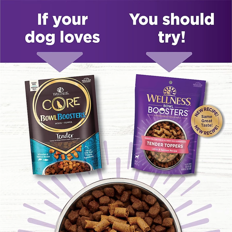 PetSmart Wellness CORE Grain-Free Lamb & Salmon Dog Meal Topper for All Life Stages - Tender Bowl Boosters