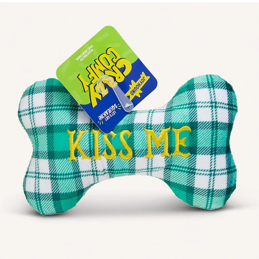 PetSmart Joyhound Plush Squeaky Dog Toy - Kiss Me Bone, Super Soft & Comfortable Chew Toy for Pets