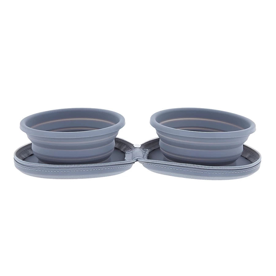 PetSmart Arcadia Trailtrade Collapsible Dog Bowl - Portable Double Diner, 2-Cup Capacity for Travel