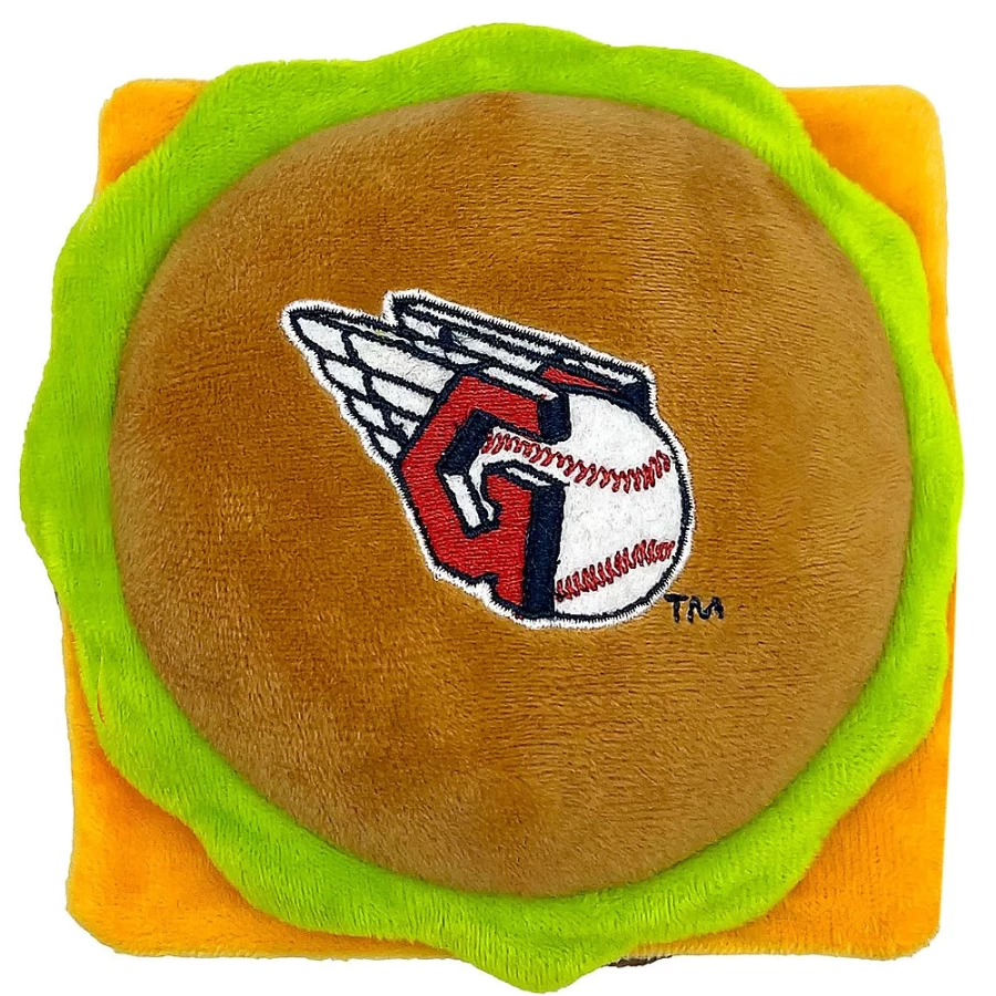"Cleveland Guardians Themed Hamburger Dog Toy for Pets – PetSmart"