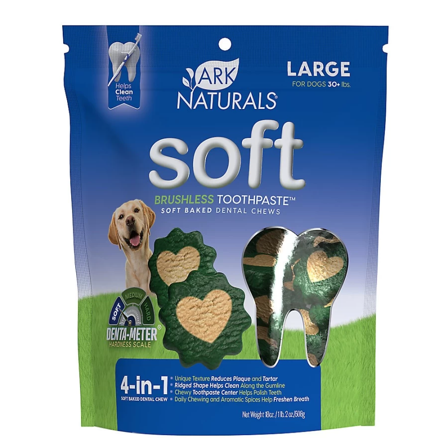 PetSmart Ark Naturals Brushless Toothpaste Dental Chew Treats for Large Dogs - Dog Teeth Cleaning Oral Care