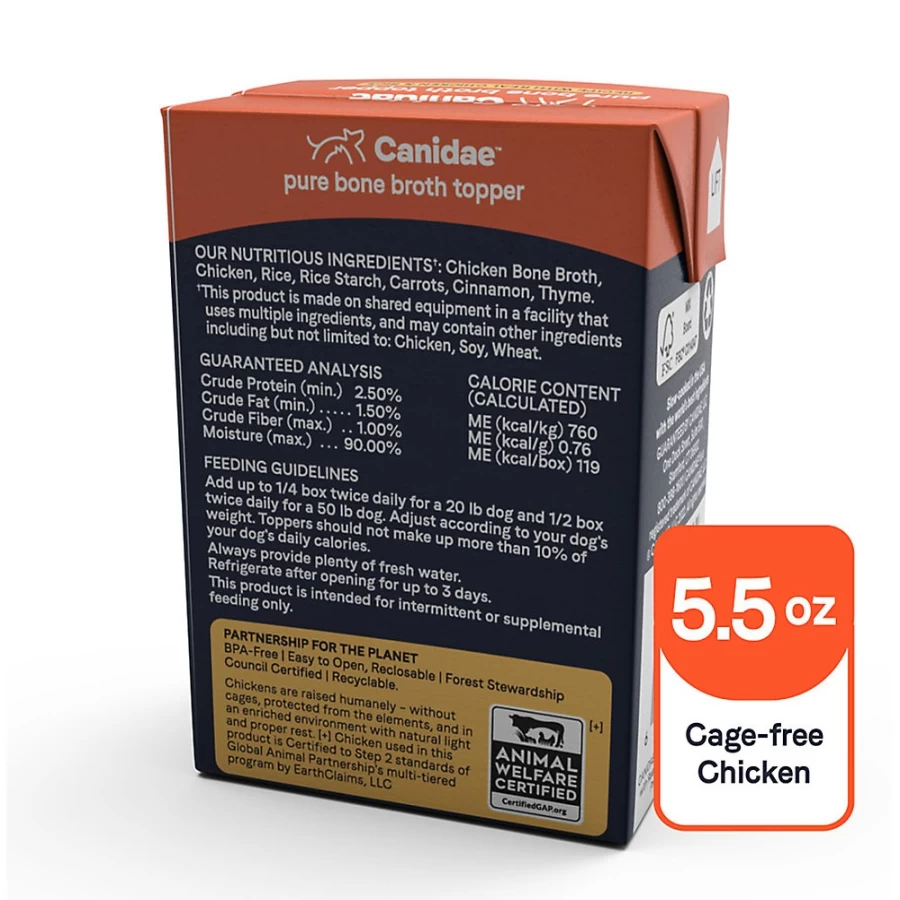 Canidae Pure Bone Broth Dog Food Topper for All Life Stages - 5.5 Oz | PetSmart