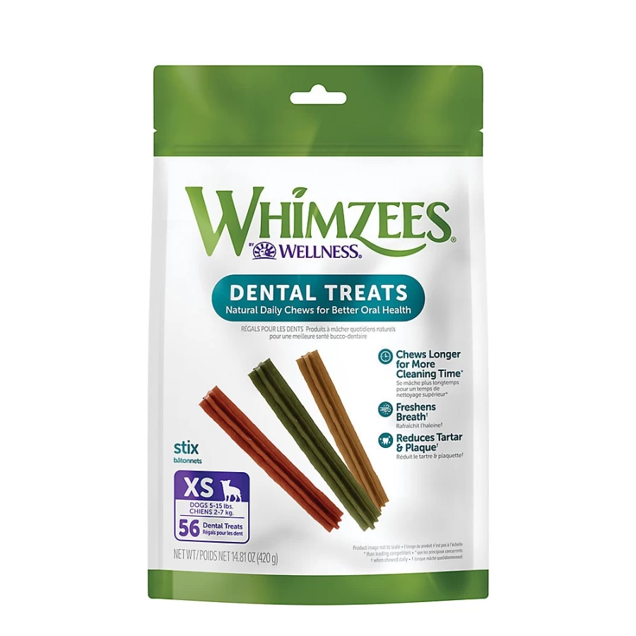 PetSmart WHIMZEES Stix Extra Small Dental Chews for Dogs - Natural Vegetable Dental Treats for Small Breeds