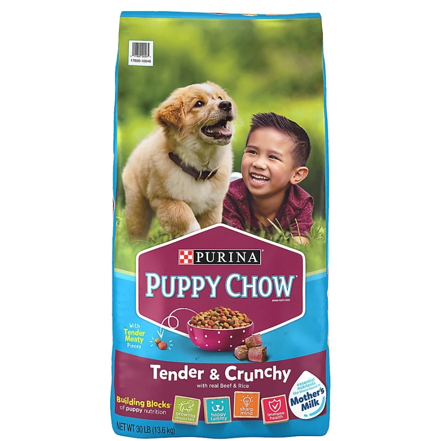 Purina Puppy Chow Tender & Crunchy Beef Flavor Dry Dog Food for Puppies - PetSmart